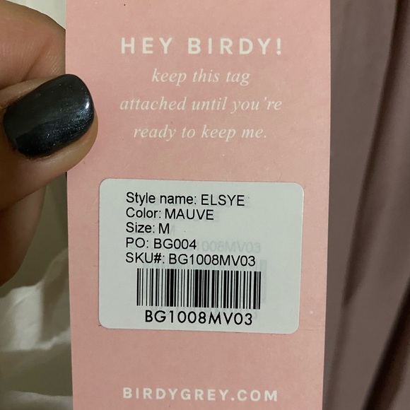 Never worn/NWT Birdy grey mauve bridesmaid/wedding guest dress with mesh cutouts - Picture 4 of 5